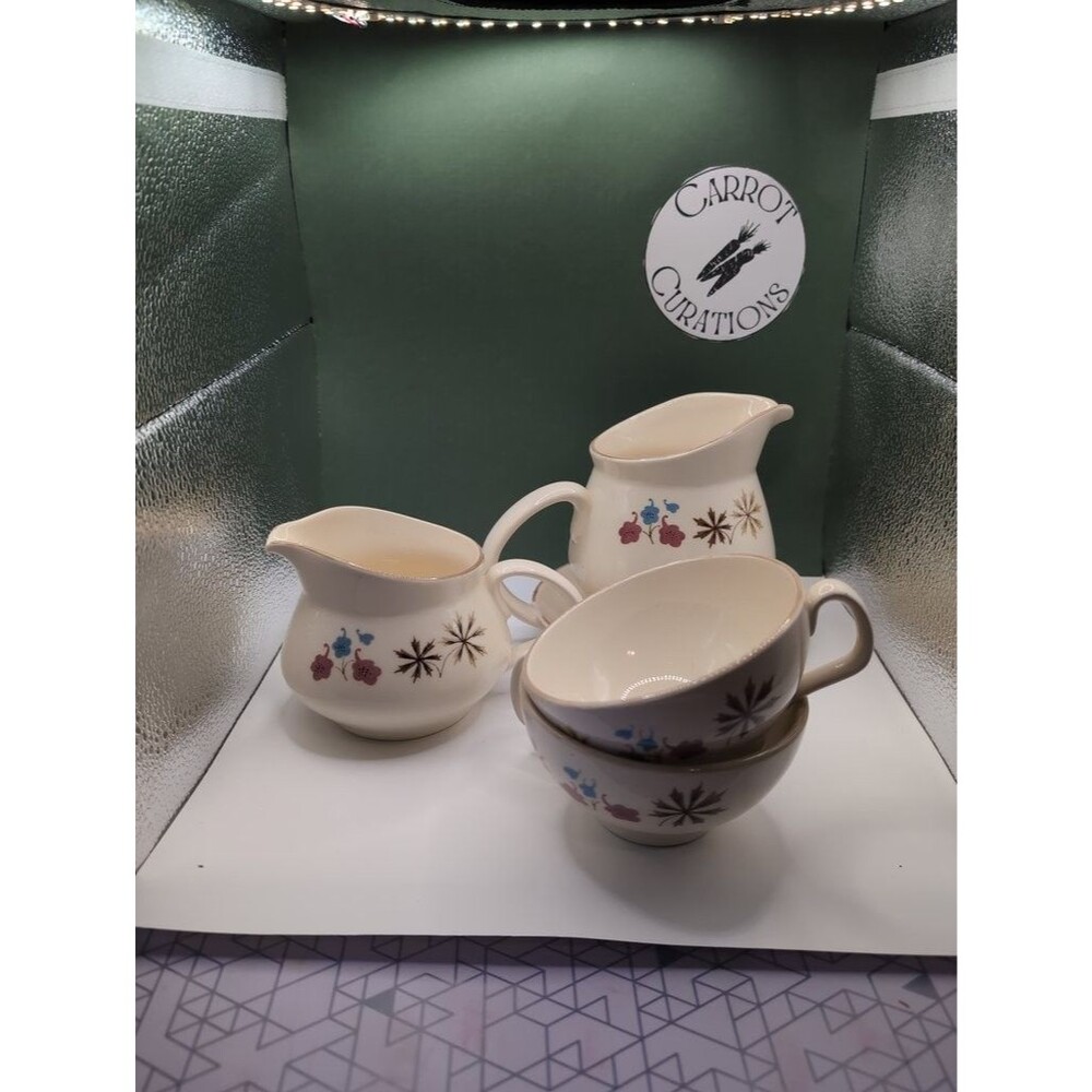 Franciscan Earthenware Creamer and Sugar Set with Cups